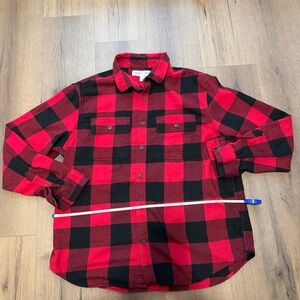 Old Navy Red and Black Plaid Men's Shirt